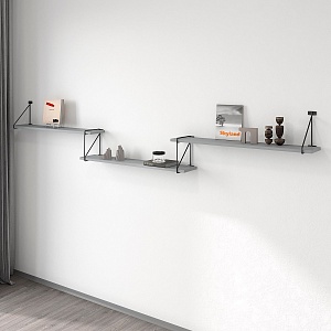 Полка с полкодержателями COFFEE SH3-ROD/BAR, серый, 2380х166х392 мм